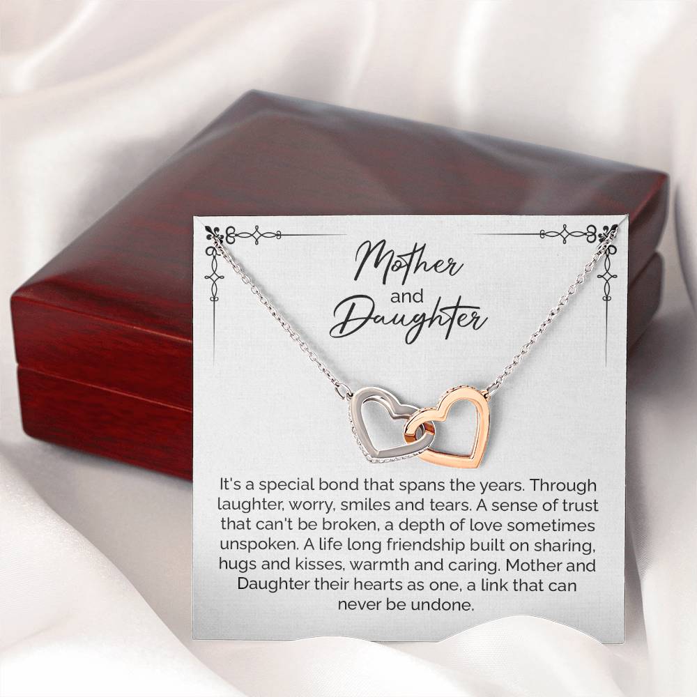 Mother and Daughter Necklace with Heartwarming Quote
