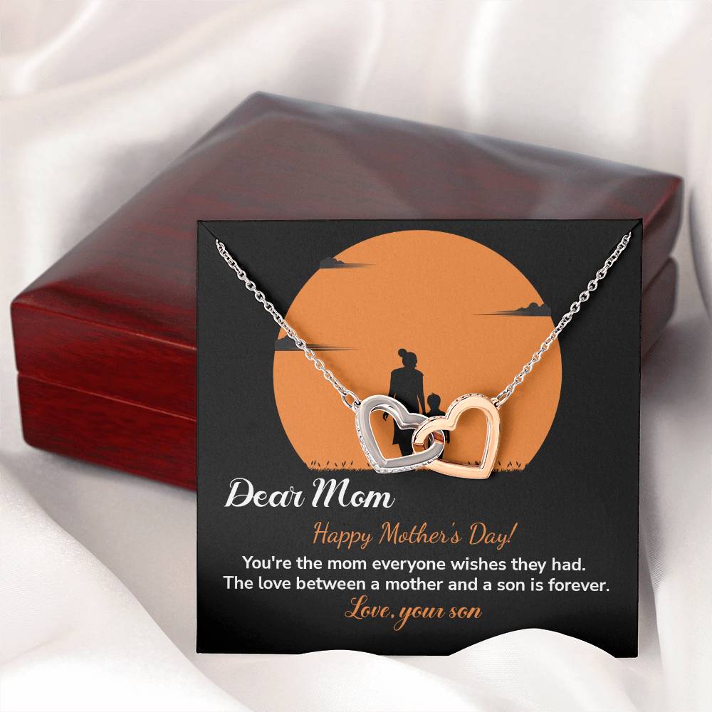 Dear Mom Happy Mother's Day, Elegant Jewelry For A Mother’s Day Gift Thoughtful Necklace For Love Sweet Gift For A Special Woman Sentimental Jewelry Thank You Pendant Beautiful Necklace Loving Pendant For A Mother-son Connection