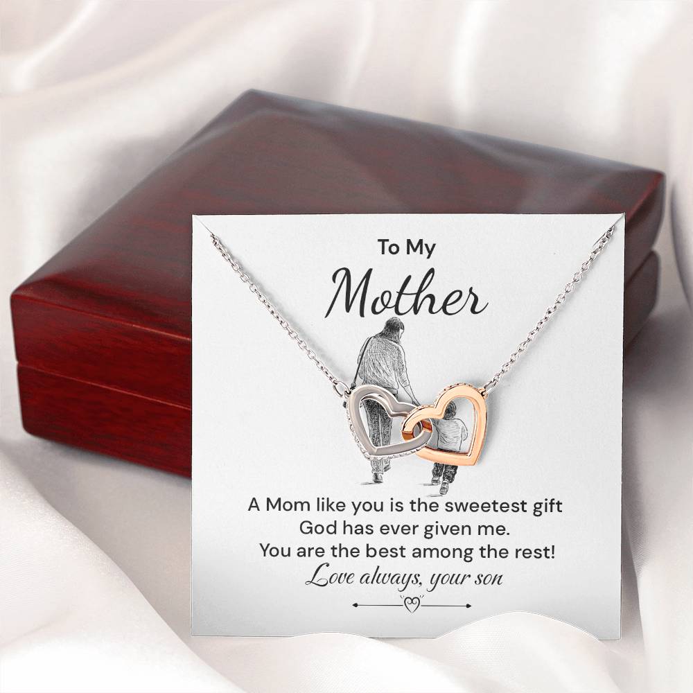 Mother Necklace from Son – Sweet Gift with Message Card