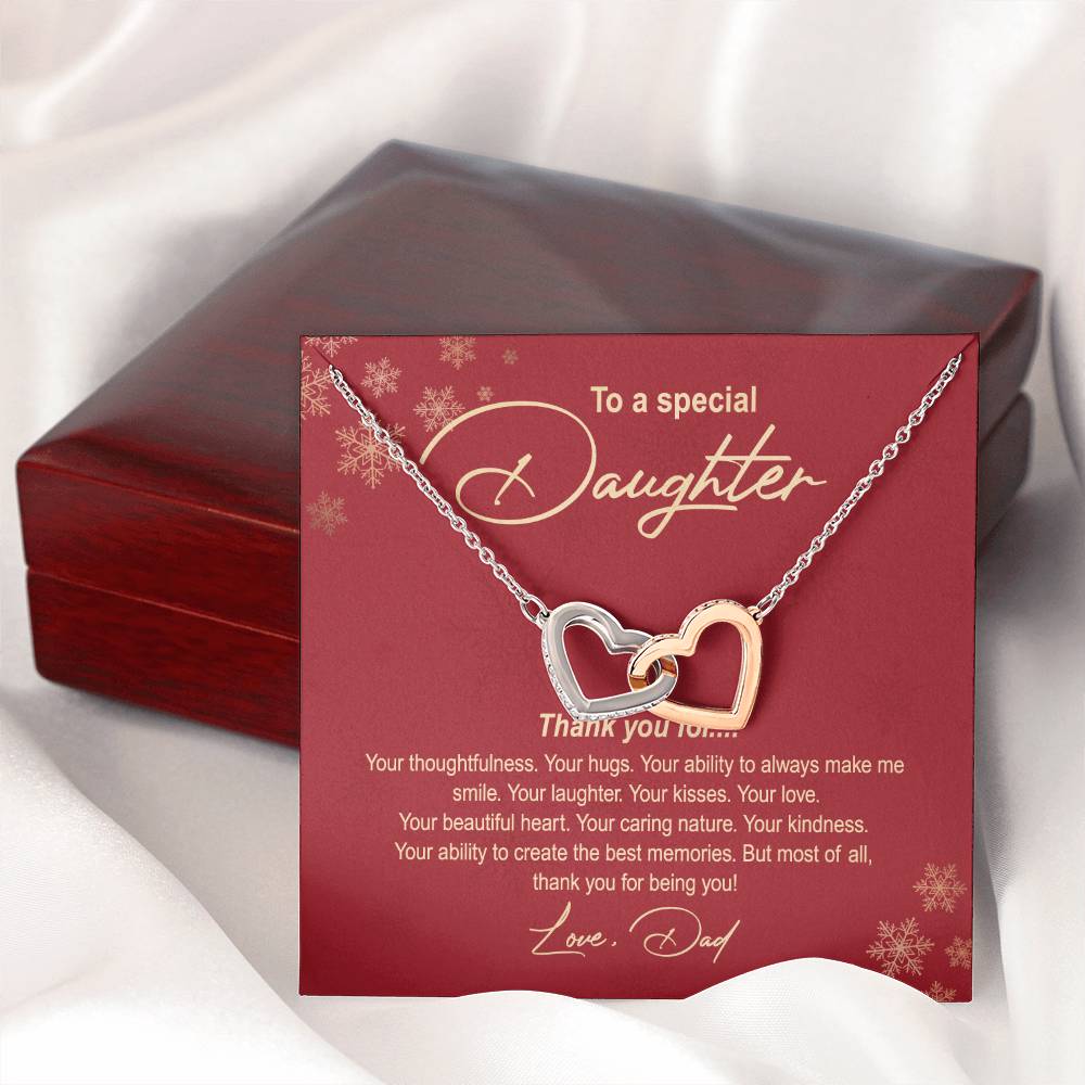 Christmas Gift for Daughter from Dad Hearts Necklace Box
