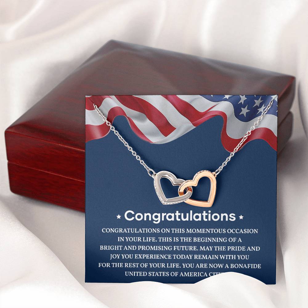 Congratulations Necklace For New U.s. Citizen Necklace For U.s. Citizen Amelia Gift For New American Patriot Proud New Citizen Jewelry Necklace For Becoming A U.s. Citizen U.s. Patriot Achievement Necklace Necklace For Achieving U.s. Citizenship