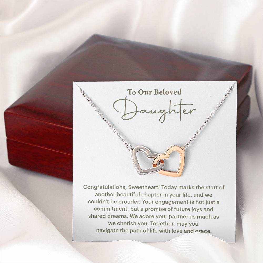 To Our Beloved Daughter Daughter Engagement Necklace Sentimental Gift For Daughter’s Engagement Jewelry Gift For Daughter’s Engagement Daughter’s Special Day Keepsake Daughter Wedding Journey Gift Emotional Gift For Daughter Meaningful Engagement Gift