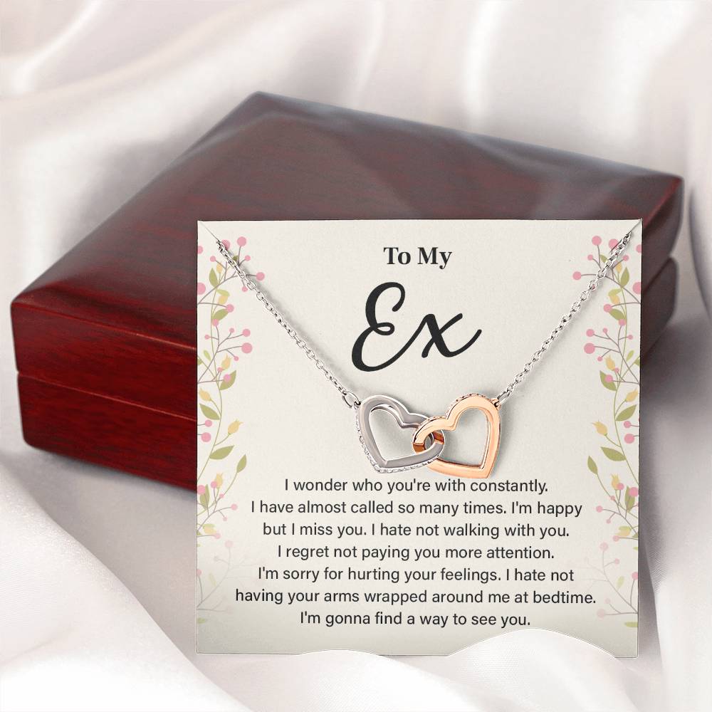 Regret Necklace Gift for Ex with Emotional Message Card