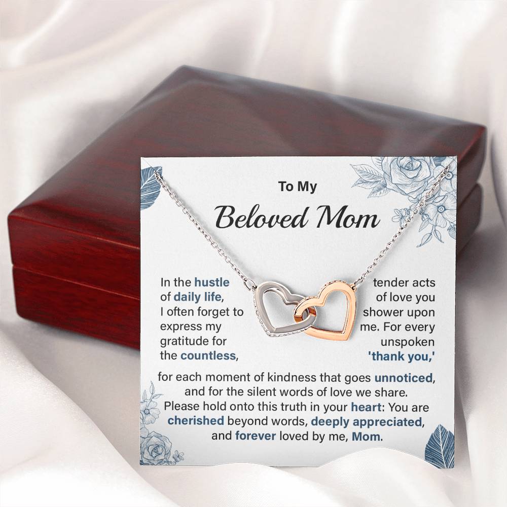 Beloved Mom Necklace Gift from Daughter or Son