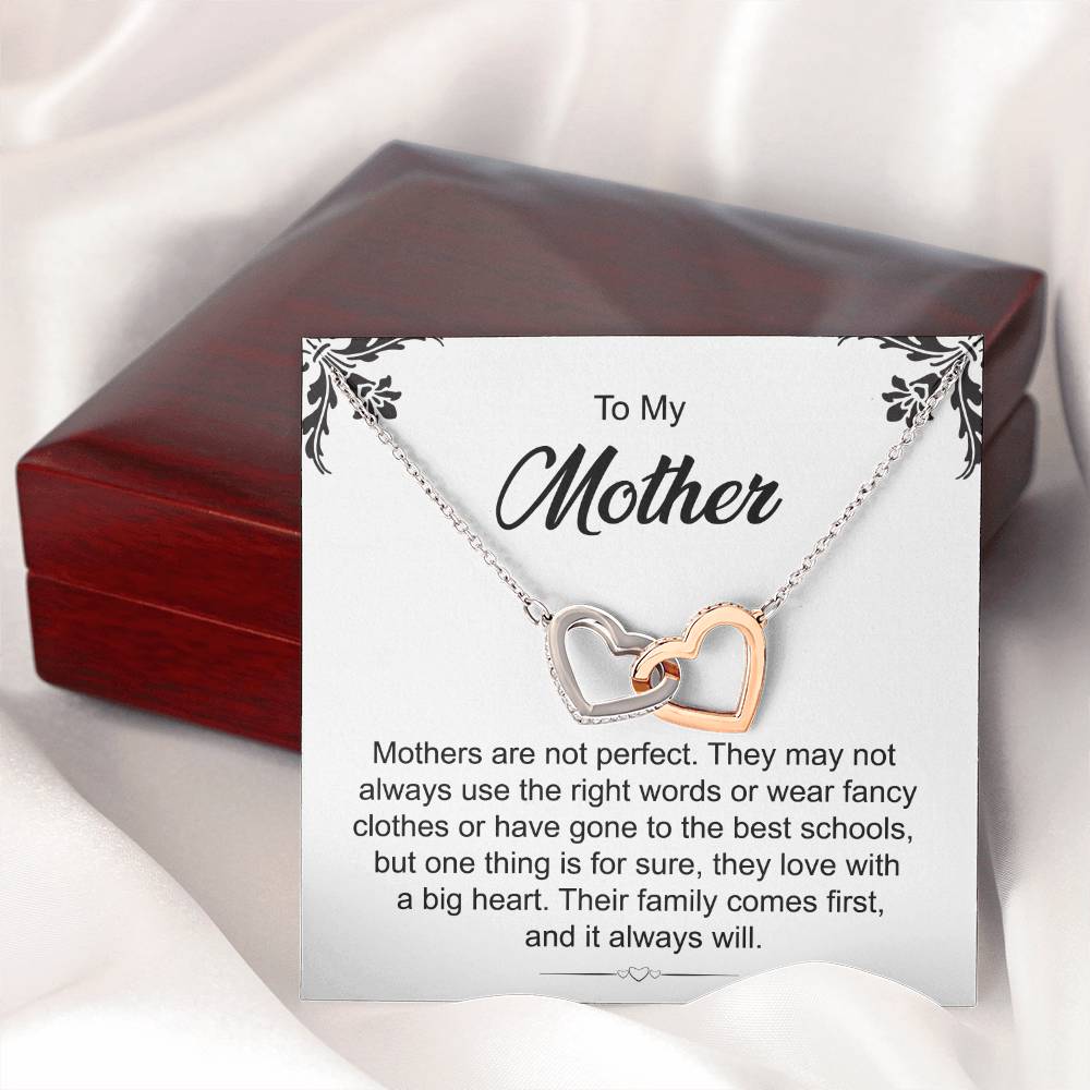 Heart Necklace Gift for Mom with Message Card