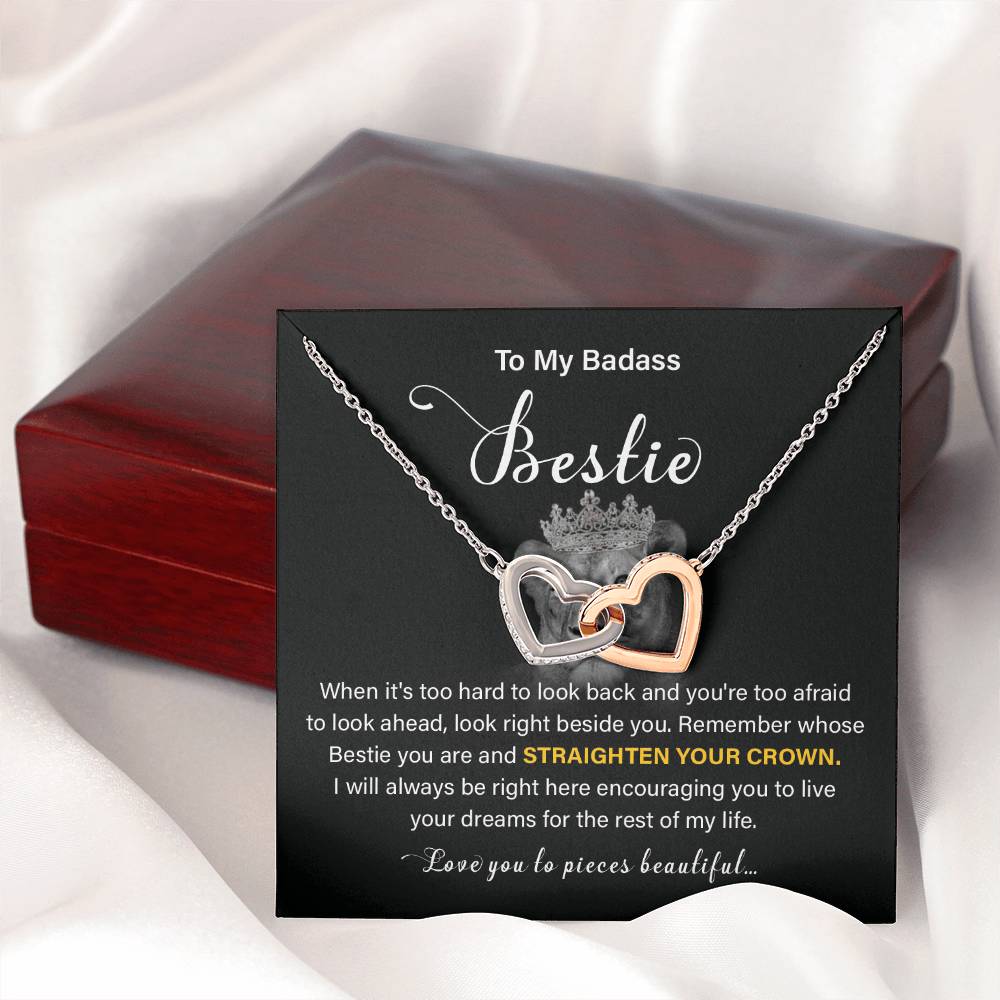 Badass Bestie Gift Necklace with Empowering Message