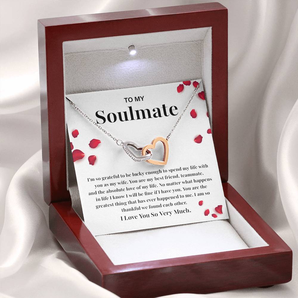Soulmate Necklace Gift for Wife – Heart Pendant Box