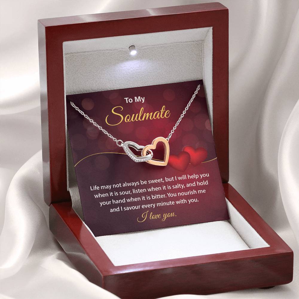 Soulmate Necklace Gift for Her – Message Card & Box