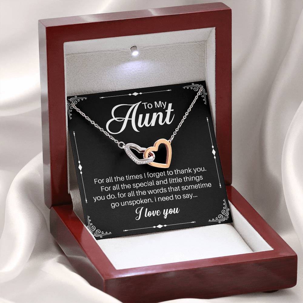 To My Aunt Interlocking Hearts Necklace – Meaningful Gift for Aunt, Appreciation Jewelry, Birthday Gift from Niece or Nephew