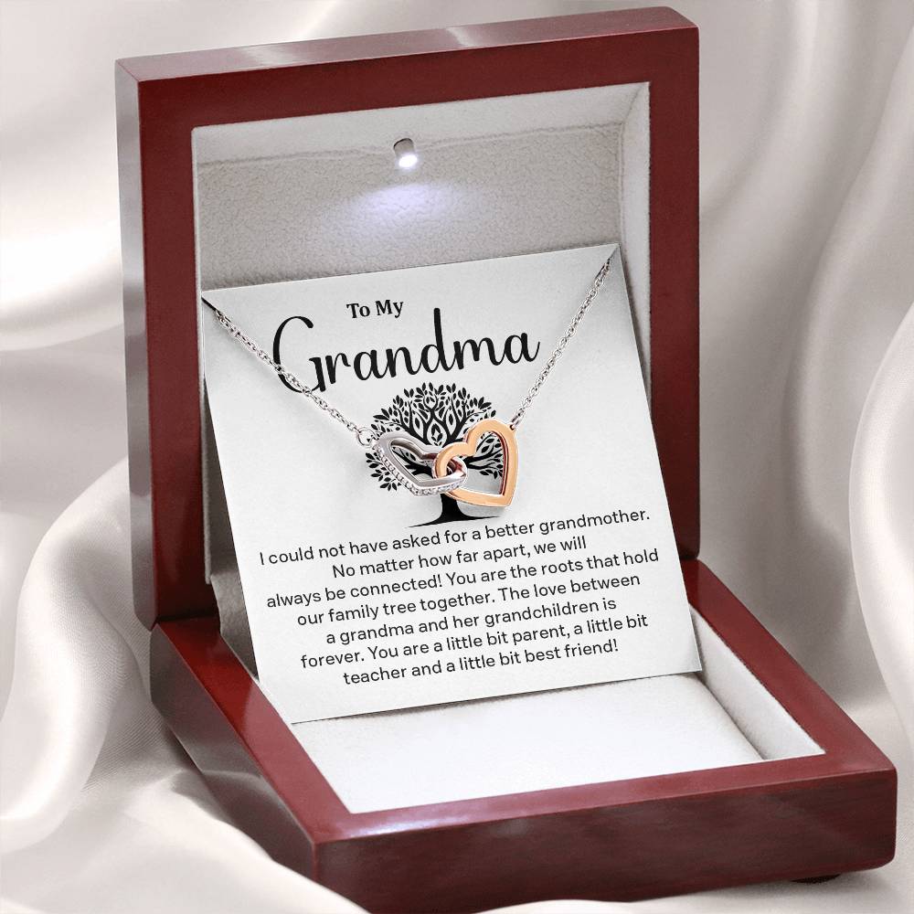 Grandma Interlocking Hearts Necklace – Family Tree Connection Gift