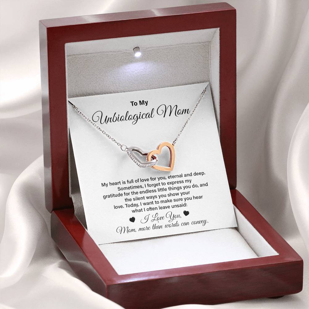 Unbiological Mom Necklace Gift from Daughter or Son