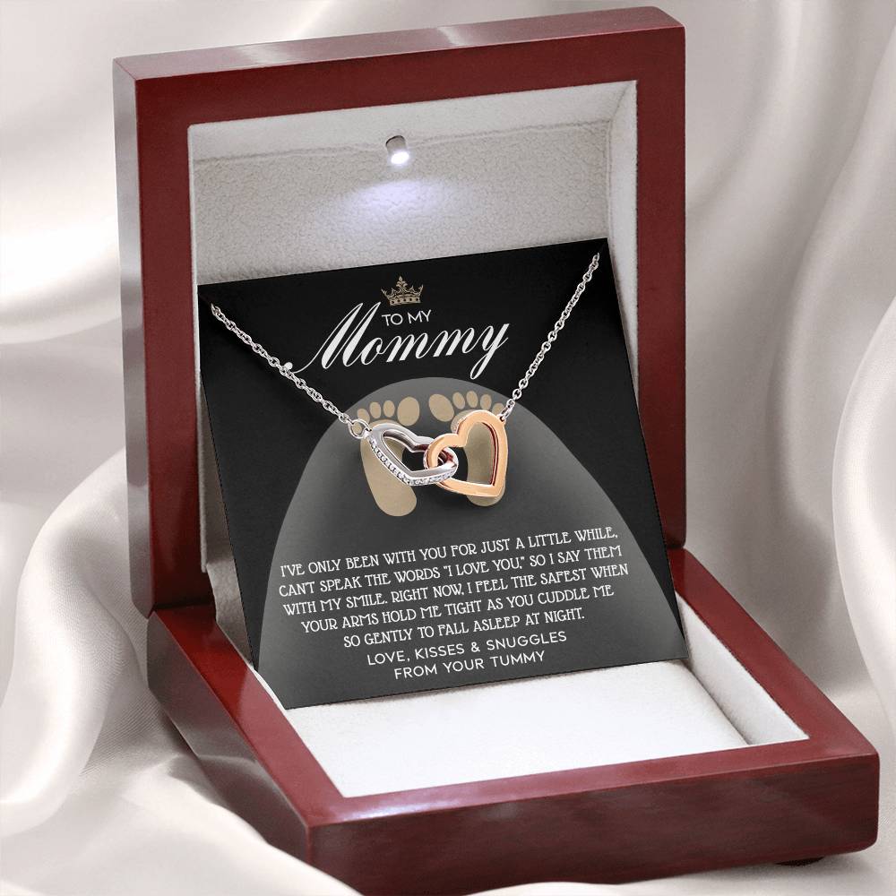 Pregnancy Necklace Gift for Mom from Bump with Sentimental Card