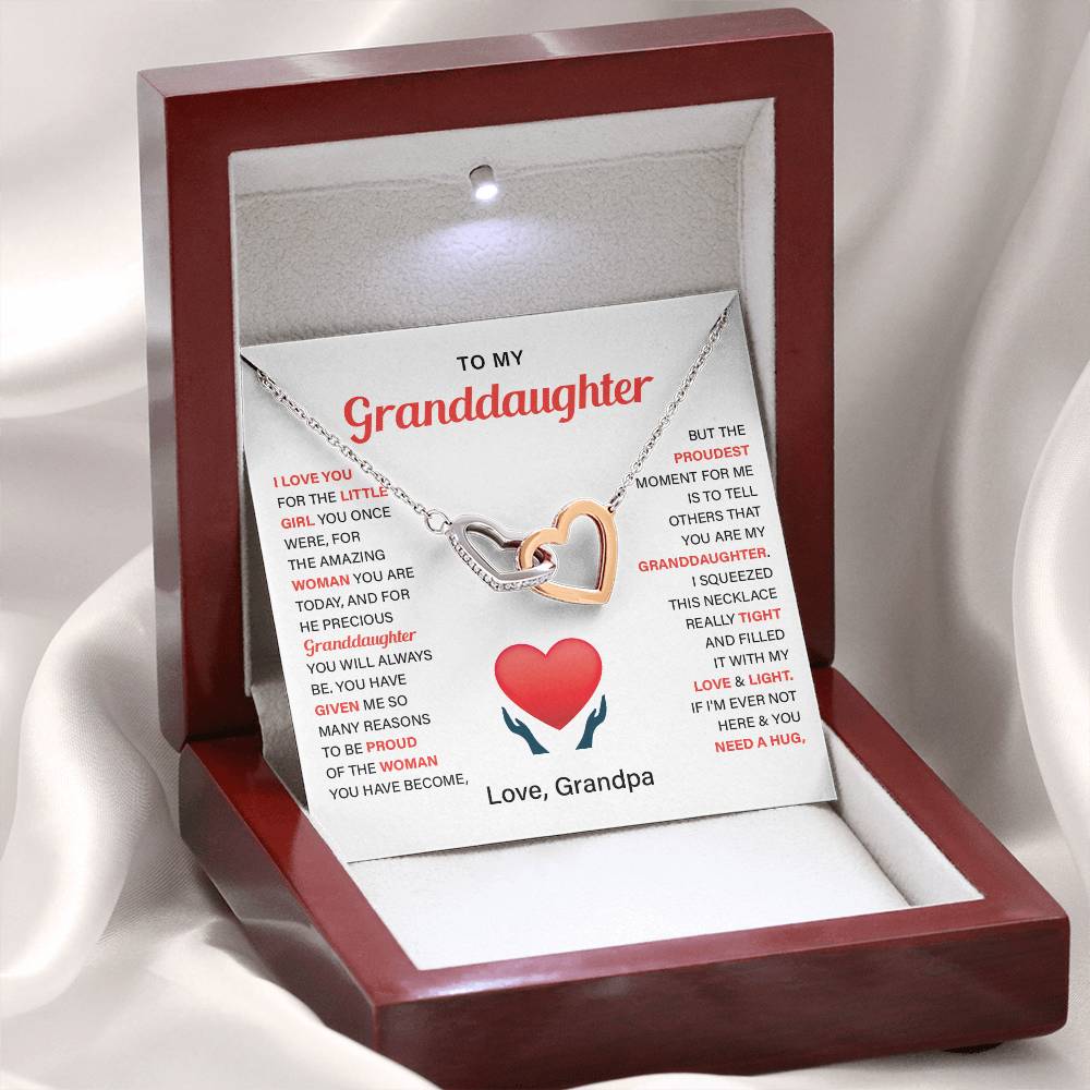 Granddaughter Gift from Grandpa with Heart Necklace