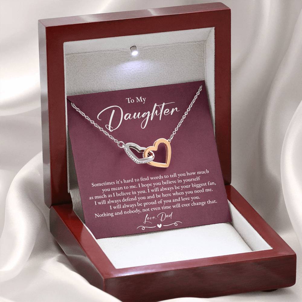Daughter Necklace from Dad Message Card Gift Box
