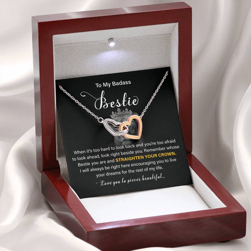 Badass Bestie Gift Necklace with Empowering Message