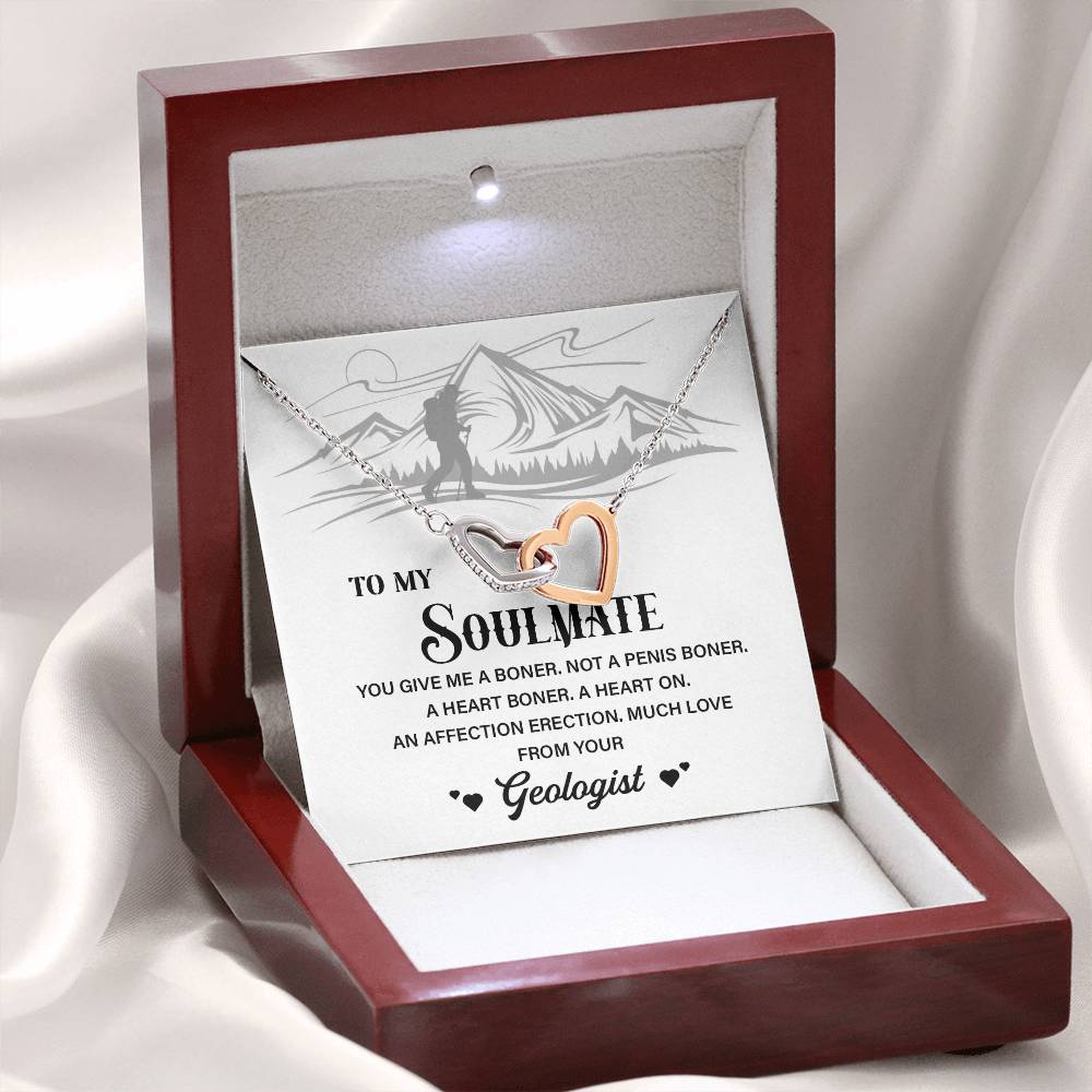 Funny Soulmate Necklace from Geologist Gift Box