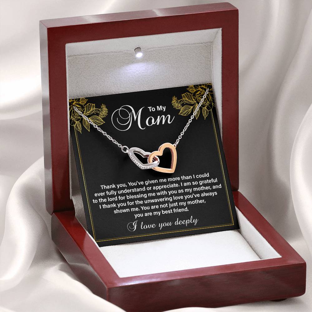 Christian Mom Necklace Gift from Son with Heartfelt Message Card