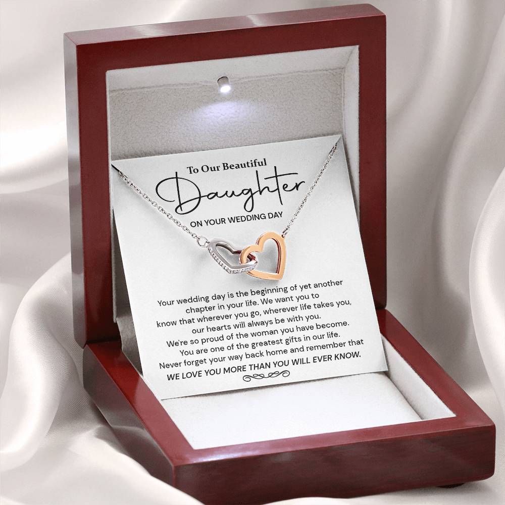 To Our Beautiful Daughter On Your Wedding Day Daughter Wedding Day Gift Wedding Necklace For Daughter Sentimental Wedding Gift For Daughter Meaningful Wedding Gift From Parents Celebrating Daughter On Wedding Day Emotional Gift For Daughter From Parents