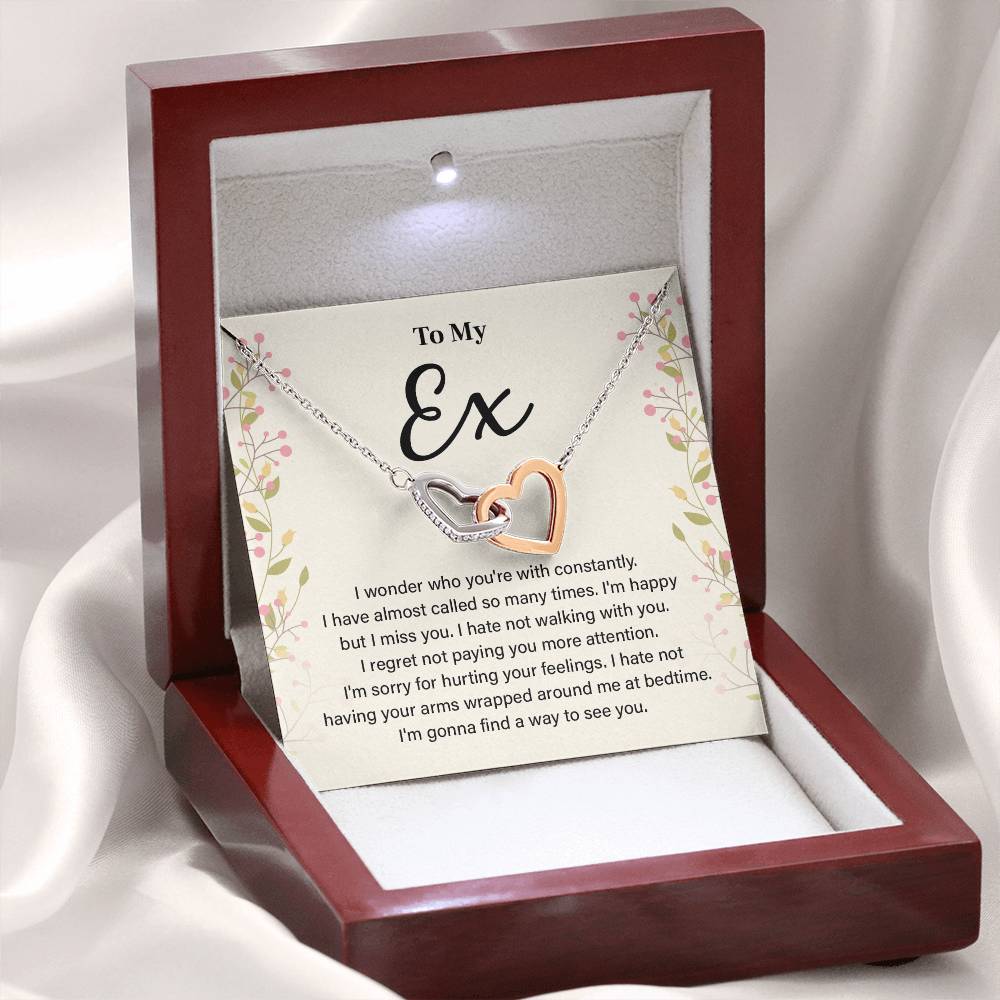 Regret Necklace Gift for Ex with Emotional Message Card