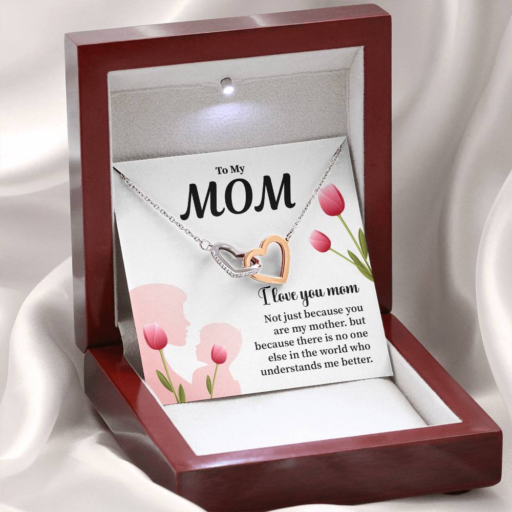 Mother Daughter Necklace Gift with Message Card Inside
