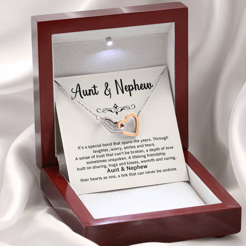 Aunt and Nephew Necklace Gift with Heartfelt Message Card