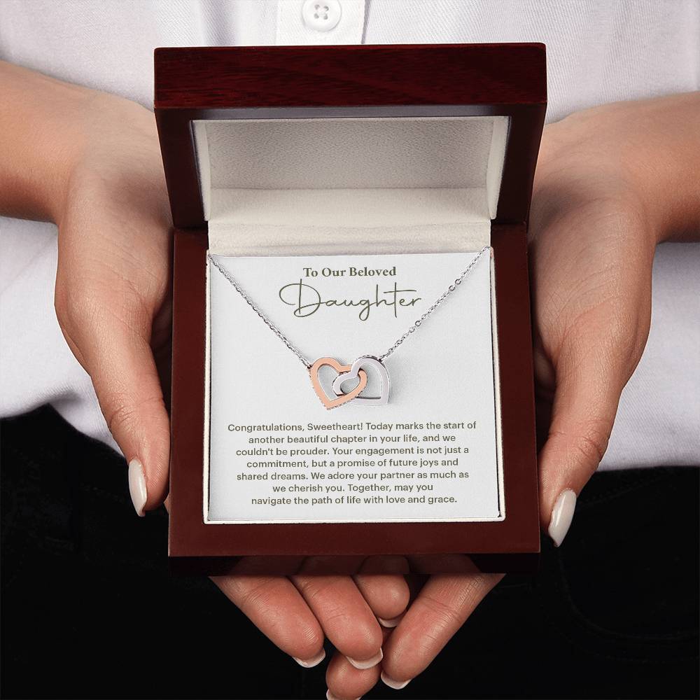 To Our Beloved Daughter Daughter Engagement Necklace Sentimental Gift For Daughter’s Engagement Jewelry Gift For Daughter’s Engagement Daughter’s Special Day Keepsake Daughter Wedding Journey Gift Emotional Gift For Daughter Meaningful Engagement Gift