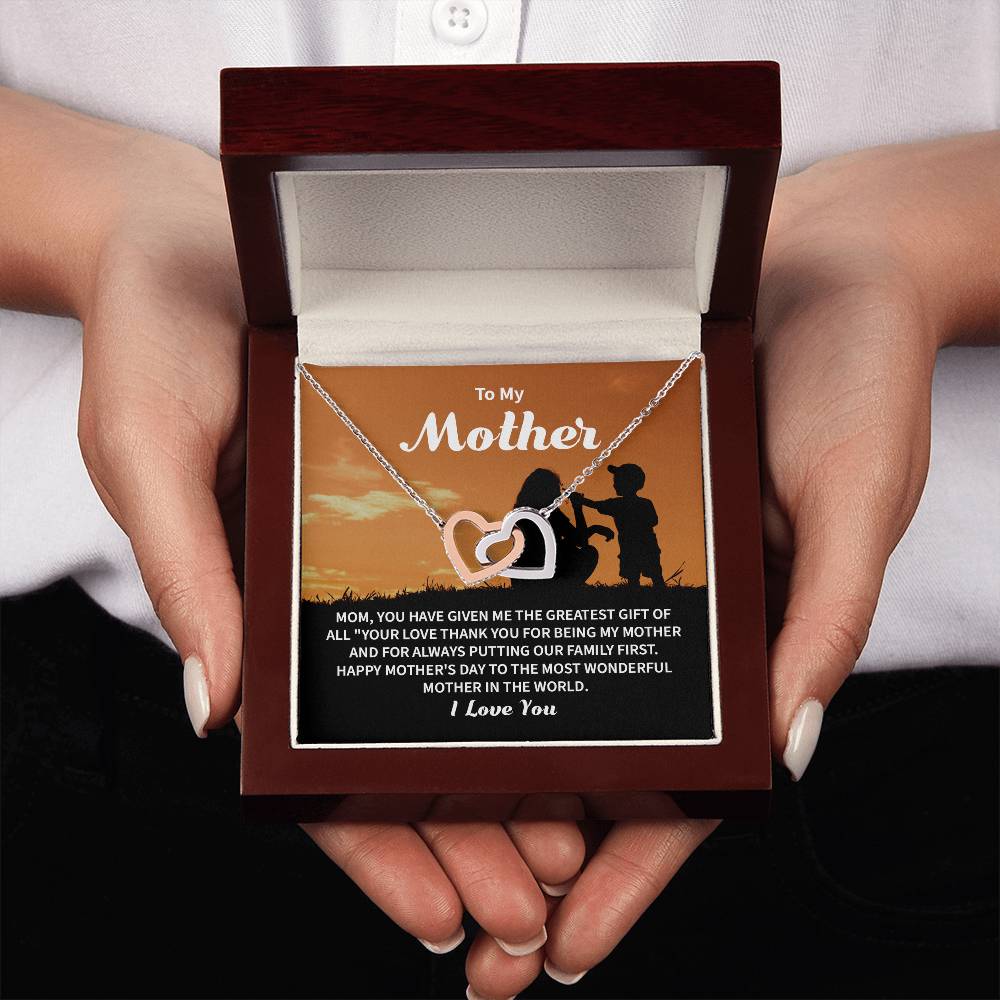 Son to Mother Necklace Gift with Family Message