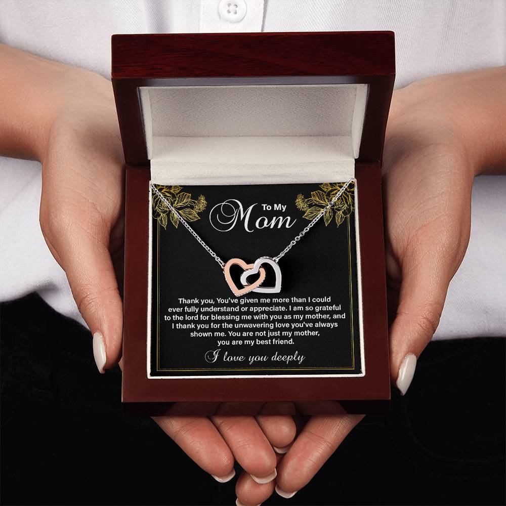 Christian Mom Necklace Gift from Son with Heartfelt Message Card