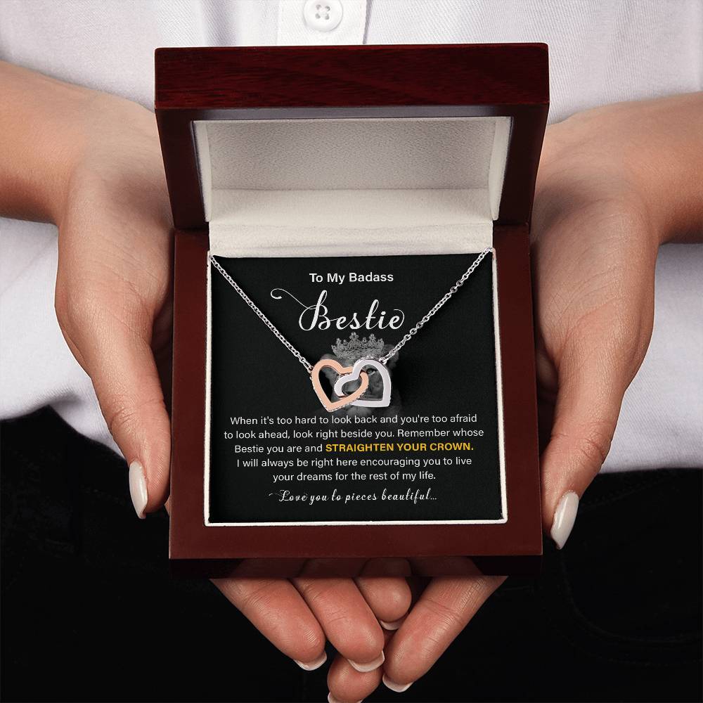 Badass Bestie Gift Necklace with Empowering Message