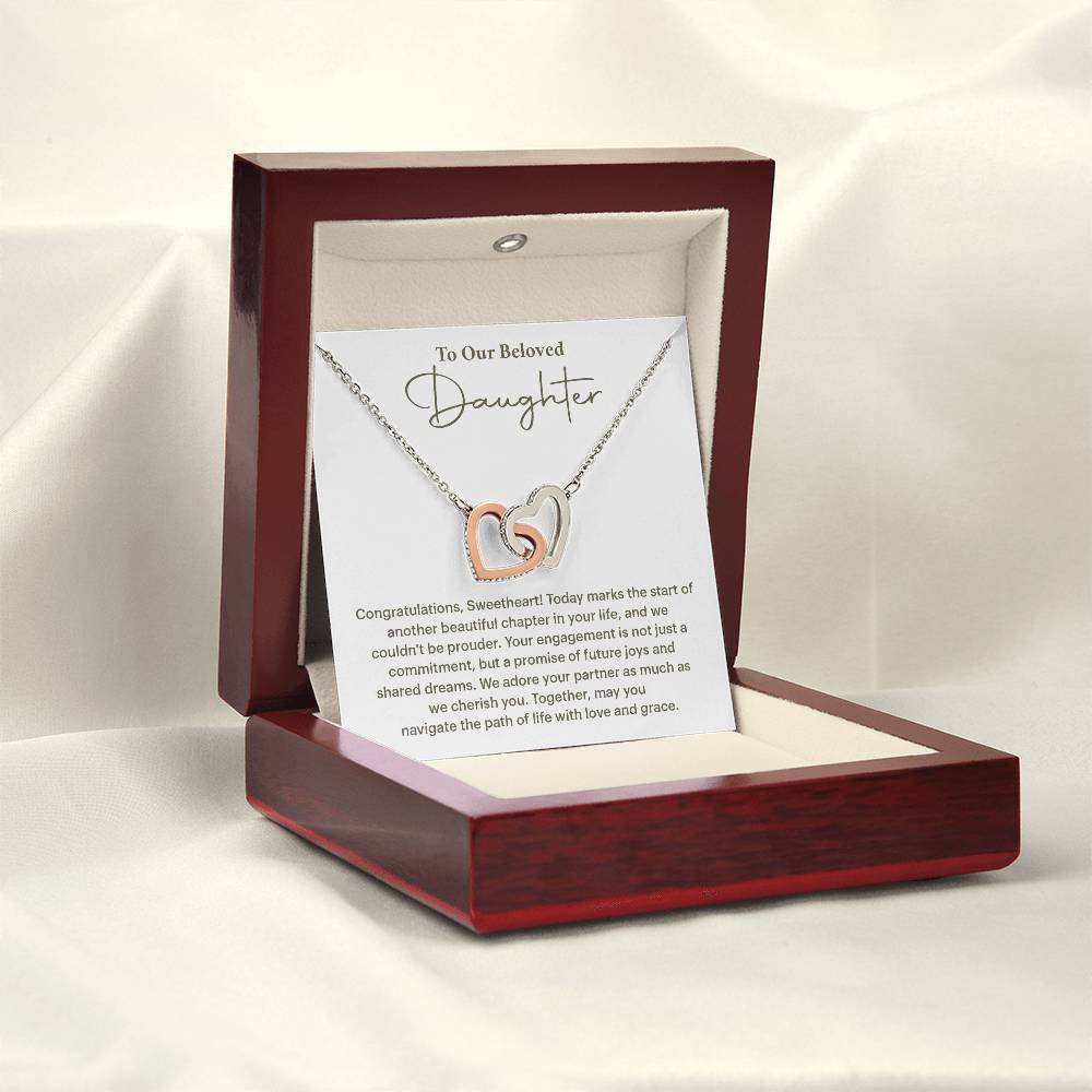 To Our Beloved Daughter Daughter Engagement Necklace Sentimental Gift For Daughter’s Engagement Jewelry Gift For Daughter’s Engagement Daughter’s Special Day Keepsake Daughter Wedding Journey Gift Emotional Gift For Daughter Meaningful Engagement Gift