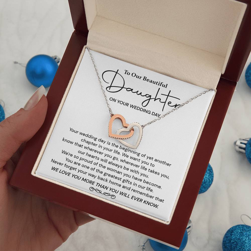 To Our Beautiful Daughter On Your Wedding Day Daughter Wedding Day Gift Wedding Necklace For Daughter Sentimental Wedding Gift For Daughter Meaningful Wedding Gift From Parents Celebrating Daughter On Wedding Day Emotional Gift For Daughter From Parents