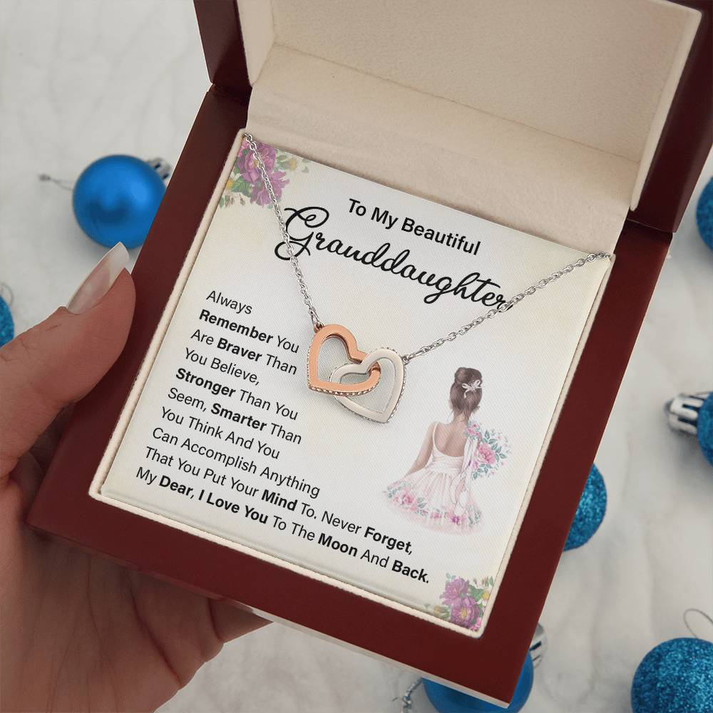 To My Beautiful Granddaughter Necklace – To the Moon and Back Gift