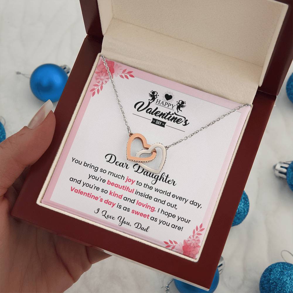 Valentine’s Heart Necklace for Daughter Gift