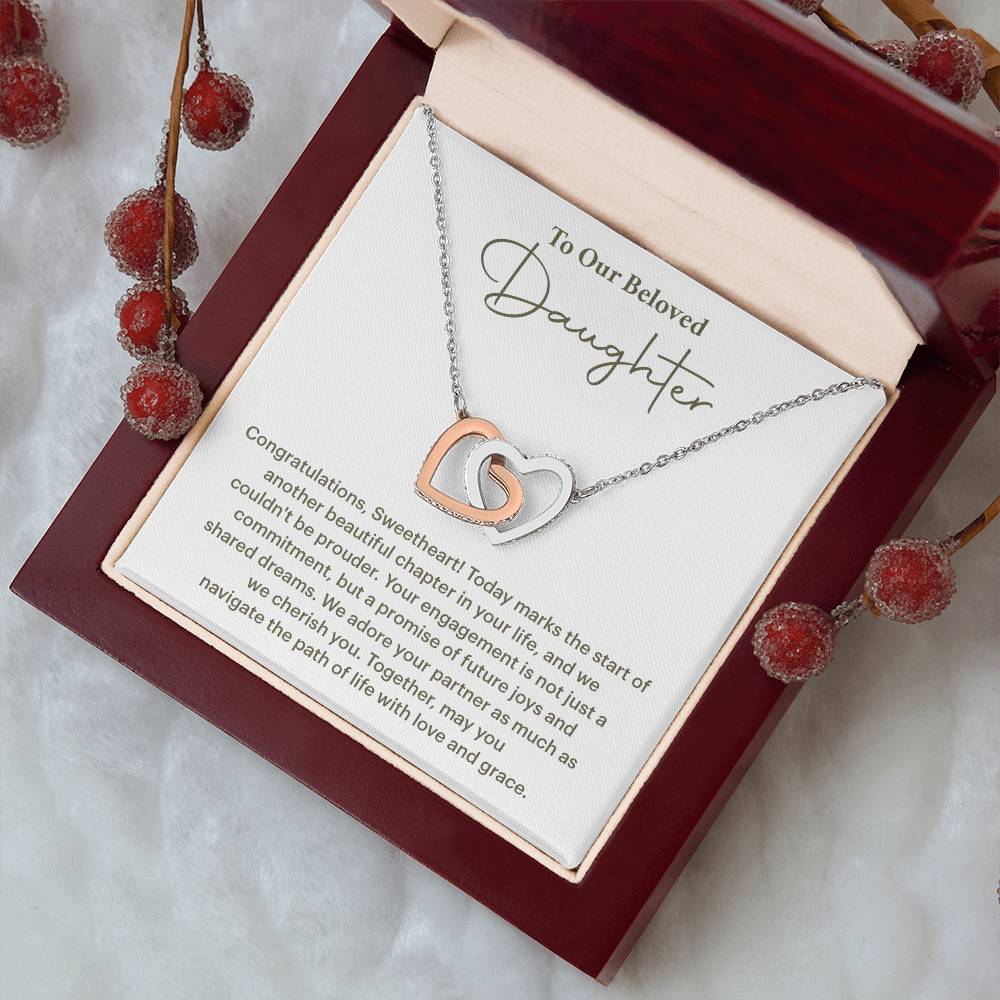 To Our Beloved Daughter Daughter Engagement Necklace Sentimental Gift For Daughter’s Engagement Jewelry Gift For Daughter’s Engagement Daughter’s Special Day Keepsake Daughter Wedding Journey Gift Emotional Gift For Daughter Meaningful Engagement Gift