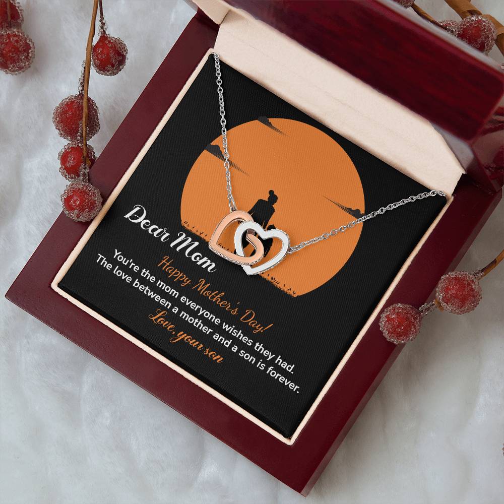 Dear Mom Happy Mother's Day, Elegant Jewelry For A Mother’s Day Gift Thoughtful Necklace For Love Sweet Gift For A Special Woman Sentimental Jewelry Thank You Pendant Beautiful Necklace Loving Pendant For A Mother-son Connection