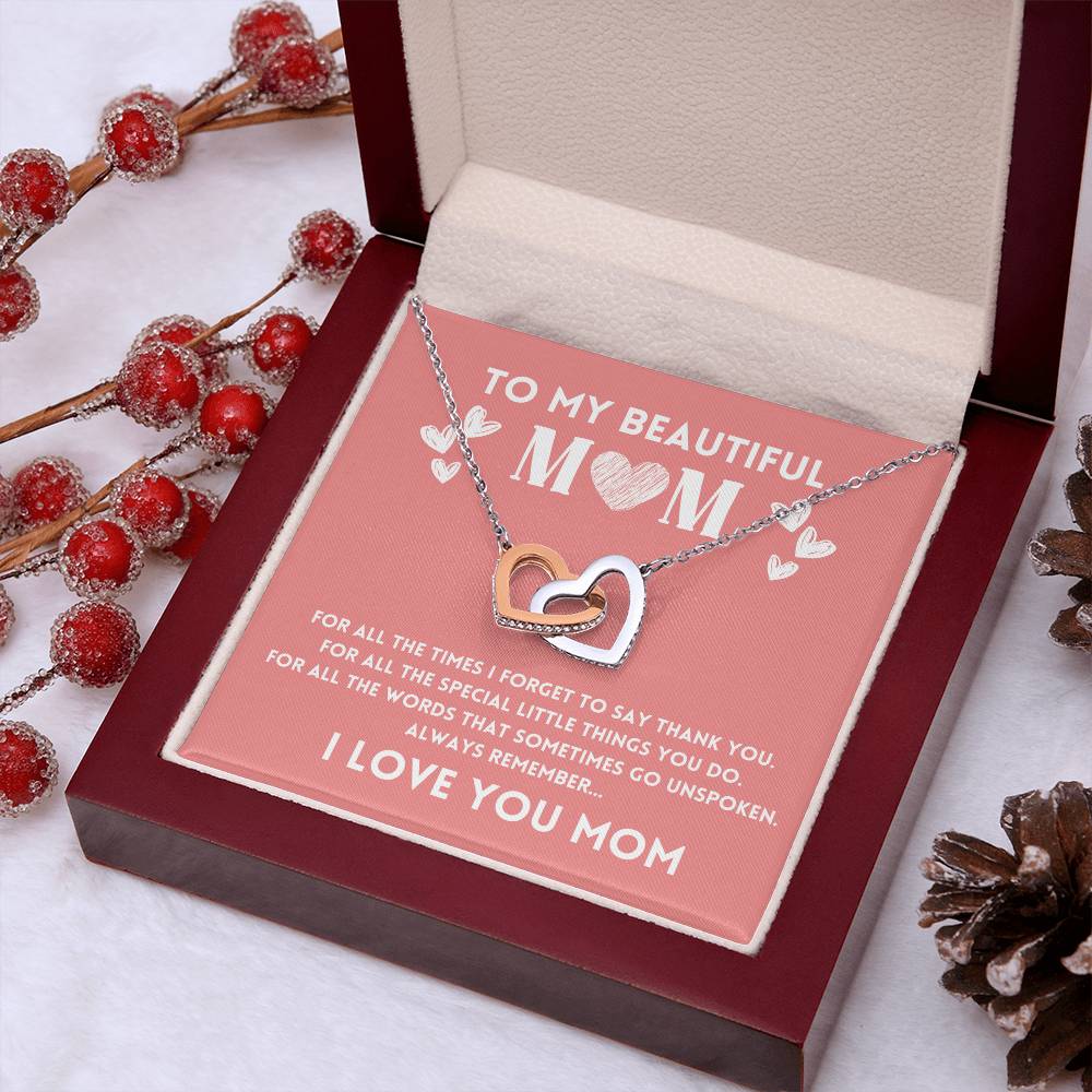 Mom Necklace Gift from Daughter with Love Message