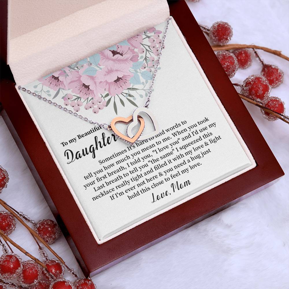 Daughter Necklace Gift from Mom with Message Card