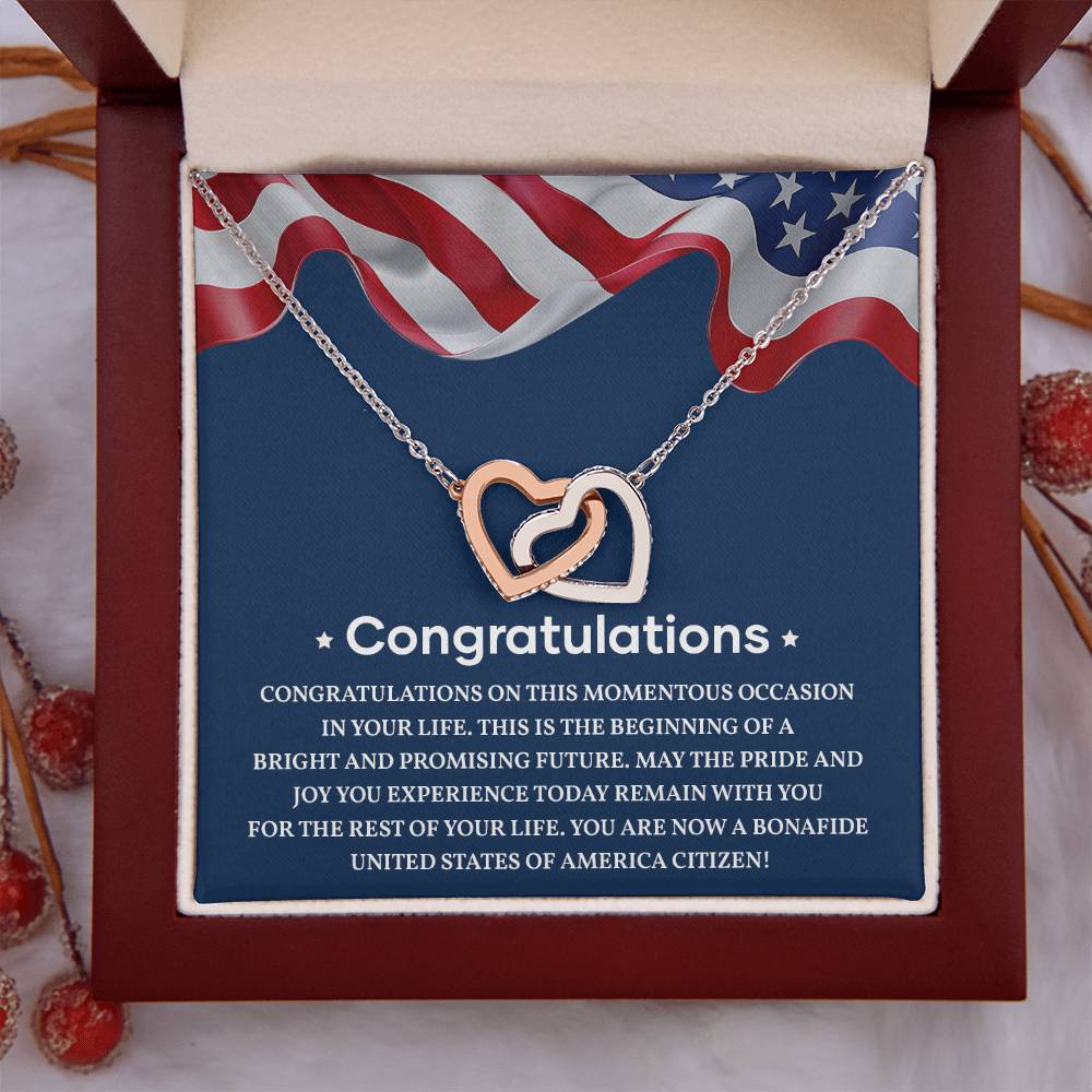 Congratulations Necklace For New U.s. Citizen Necklace For U.s. Citizen Amelia Gift For New American Patriot Proud New Citizen Jewelry Necklace For Becoming A U.s. Citizen U.s. Patriot Achievement Necklace Necklace For Achieving U.s. Citizenship