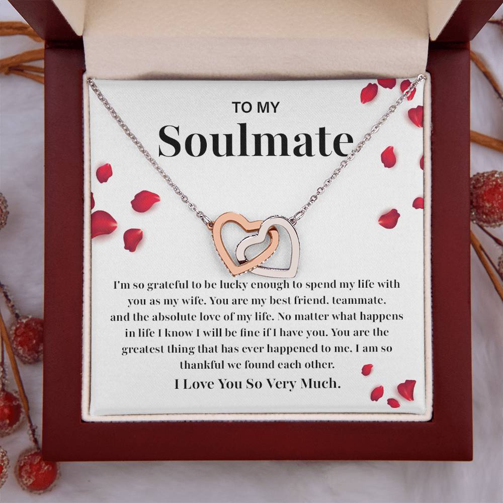 Soulmate Necklace Gift for Wife – Heart Pendant Box