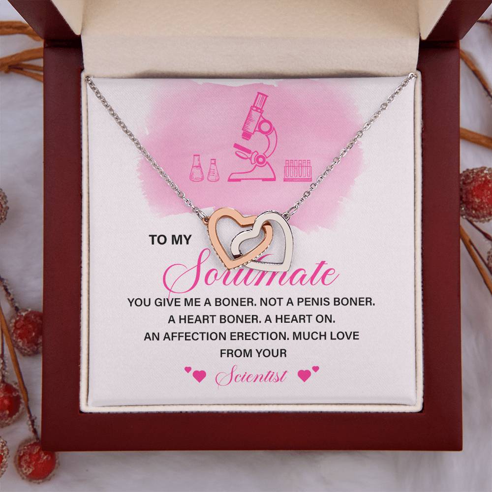 Scientist to Soulmate Funny Necklace Gift Box