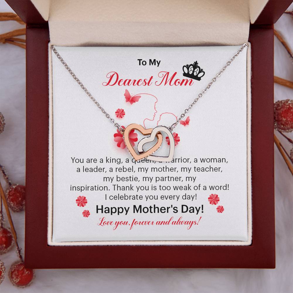 Dearest Mom Necklace Gift – Mother’s Day Message Card