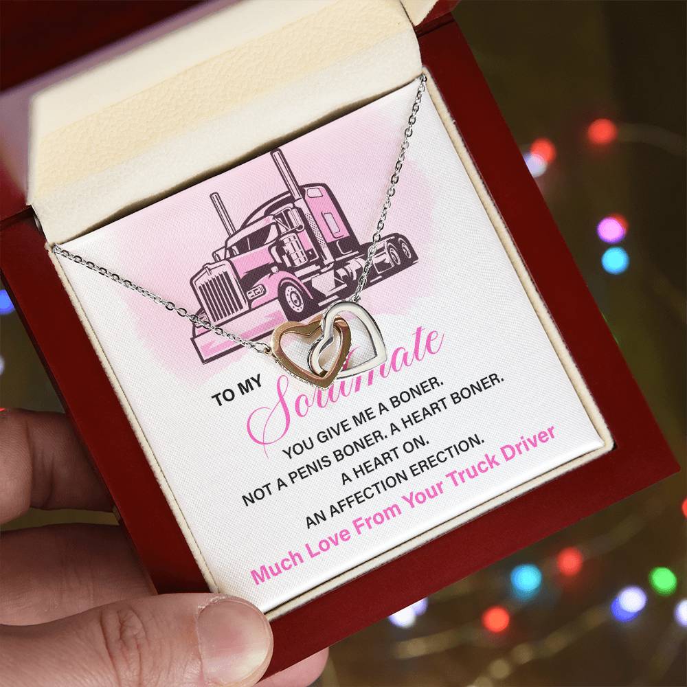 Funny Truck Driver Gift for Her – Heart Necklace Box