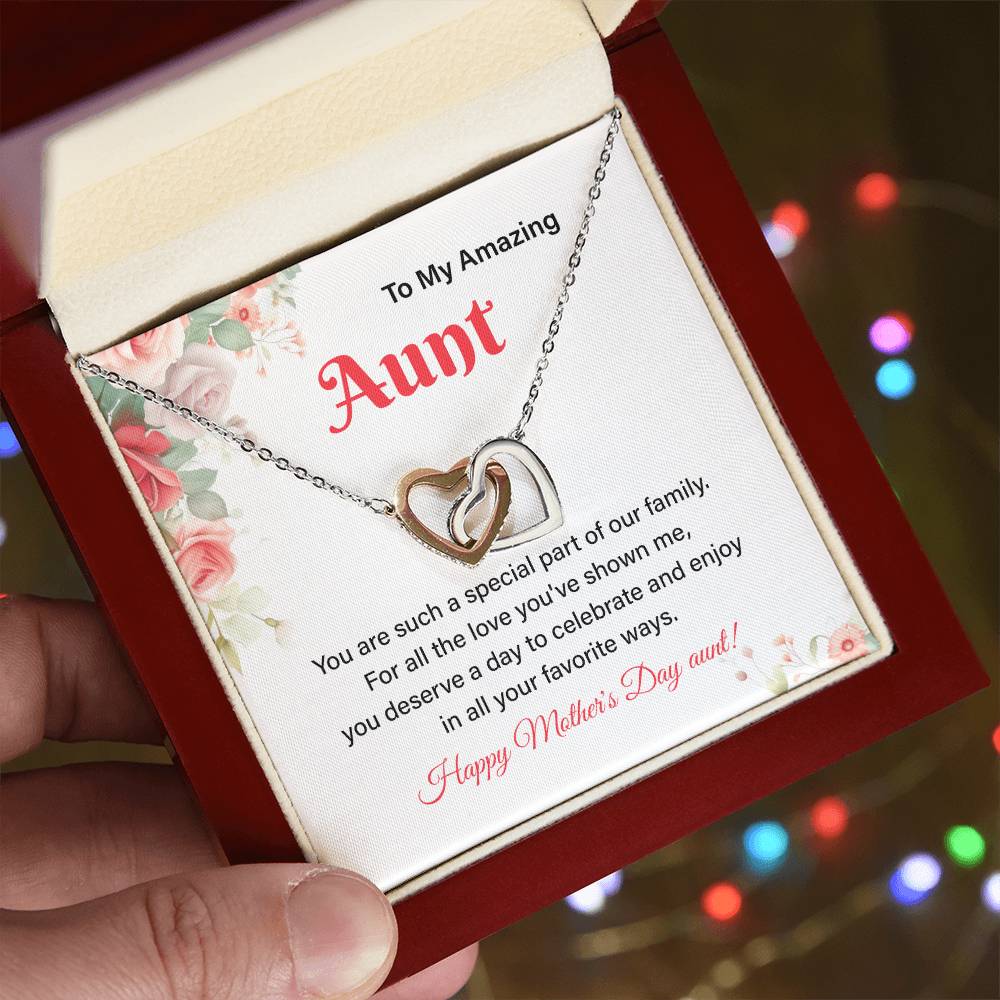 Aunt Necklace Gift for Mother’s Day from Niece with Message Card