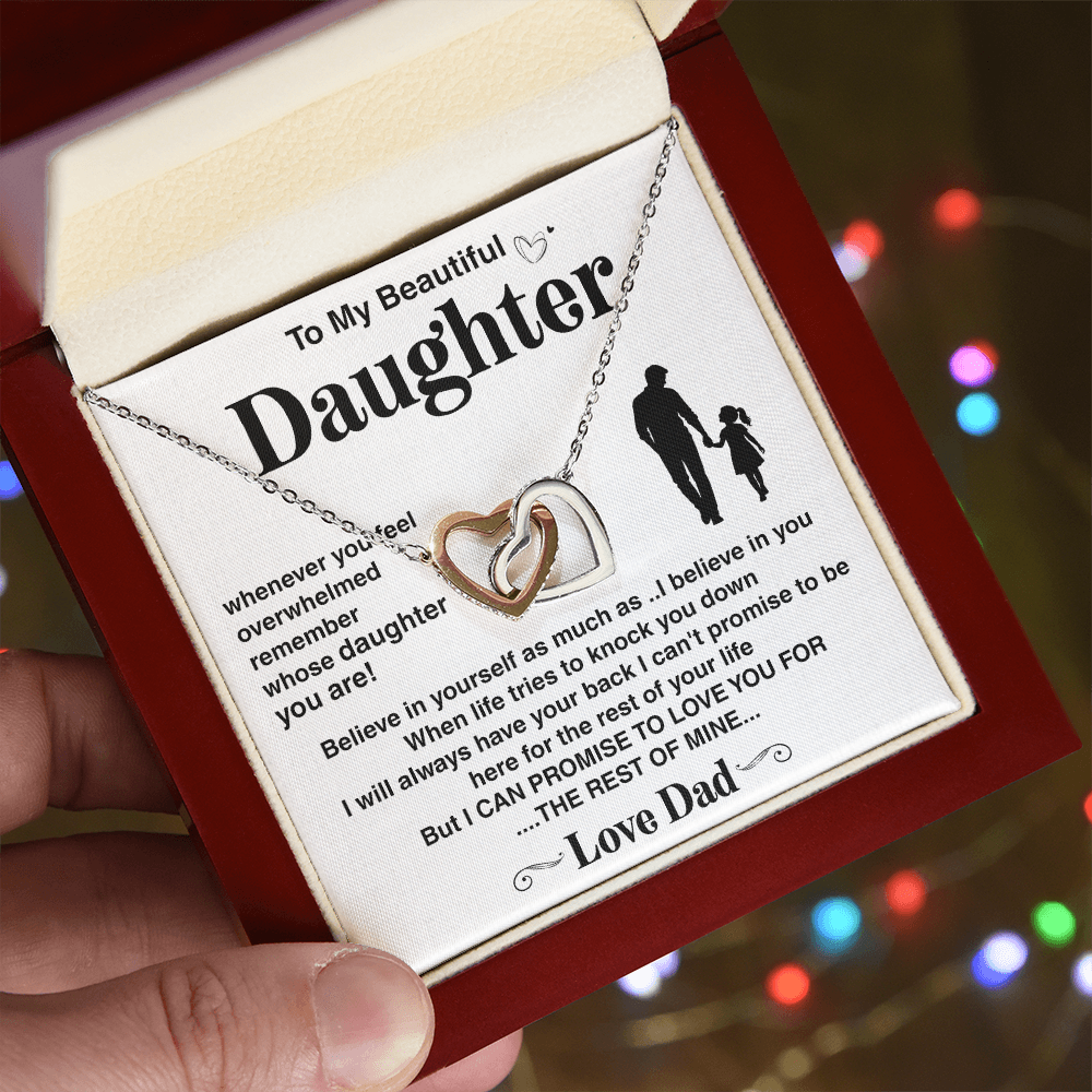 Dad to Daughter Necklace Gift, Father Daughter Sentimental Jewelry