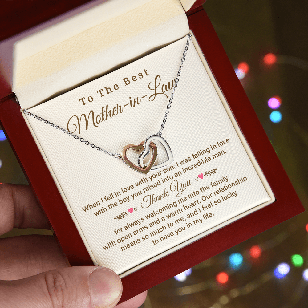 Best Mother-in-Law Necklace Gift With Thank You Card