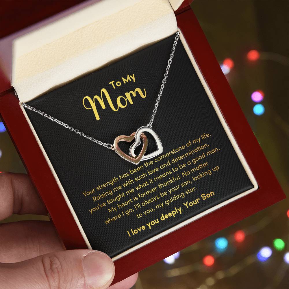 Mom Necklace from Son – Guiding Star Message Card Gift