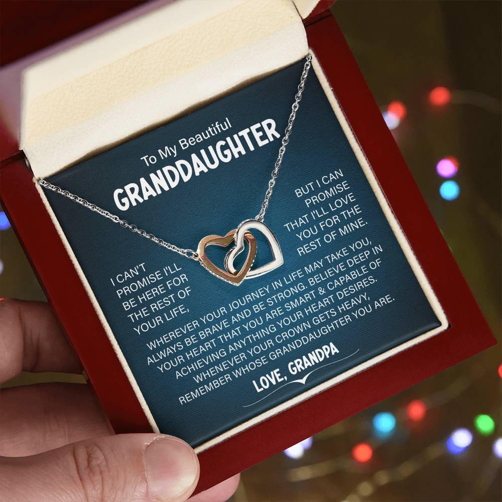 To My Beautiful Granddaughter Necklace, Remember Whose Granddaughter You Are, Love From Grandpa.