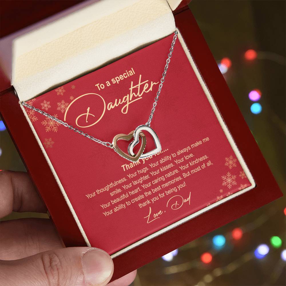 Christmas Gift for Daughter from Dad Hearts Necklace Box