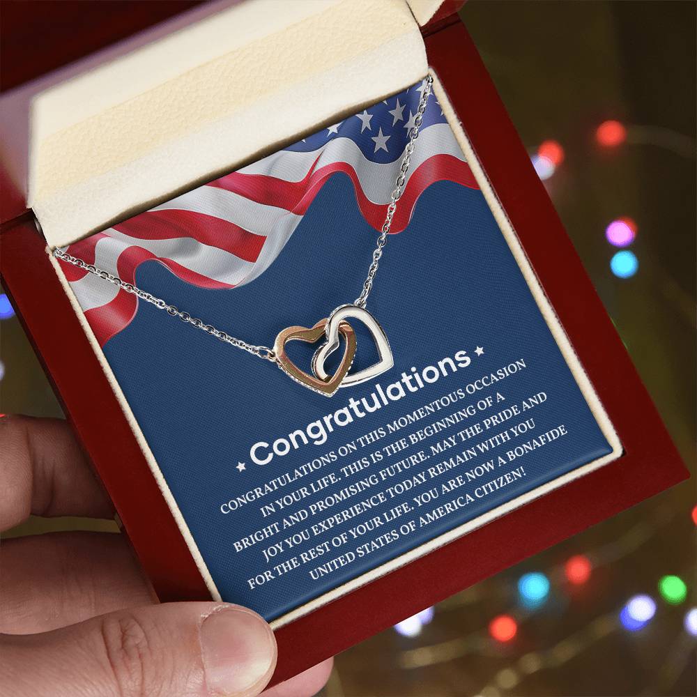 Congratulations Necklace For New U.s. Citizen Necklace For U.s. Citizen Amelia Gift For New American Patriot Proud New Citizen Jewelry Necklace For Becoming A U.s. Citizen U.s. Patriot Achievement Necklace Necklace For Achieving U.s. Citizenship