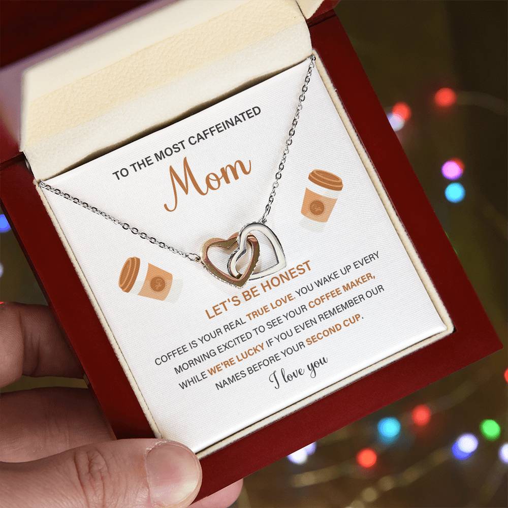 To The Most Caffeinated Mom Caffeinated Mom Necklace Gift Best Mom Ever Necklace Bond With Mom Necklace Spiritual Bond With Mom Necklace Forever Loved Mom Necklace Eternal Bond With Mom Necklace Thoughtful Gift For Mom Unique Gift For Mother-child Bond